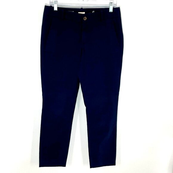 J. Crew Pants Women 6 Blue Cotton Stretch Frankie‎ Chino Pockets Casual Preppy - Picture 1 of 14